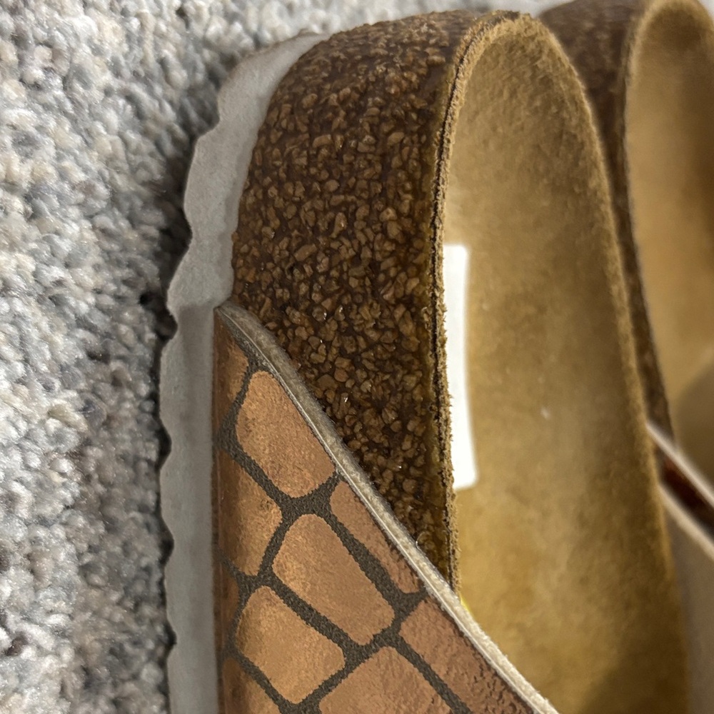 Birkenstock Metallic Croc-Pattern Sandals - Picture 12 of 15
